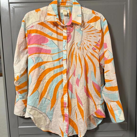 Anthropologie Tops - Anthropologie MAEVE Floral Burst Button Tunic Shirt, Multicolor, XS